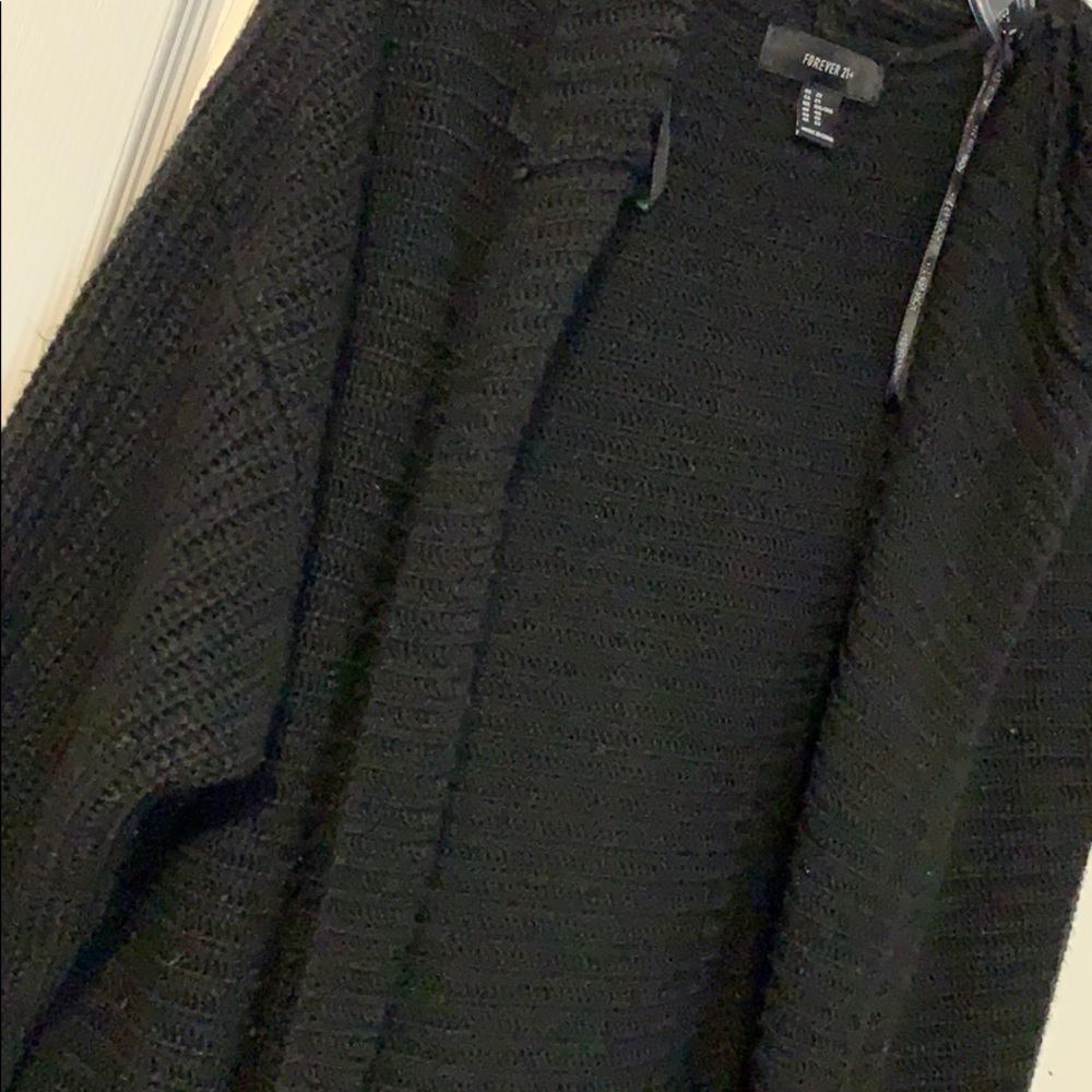 Long black sweater with a hood!